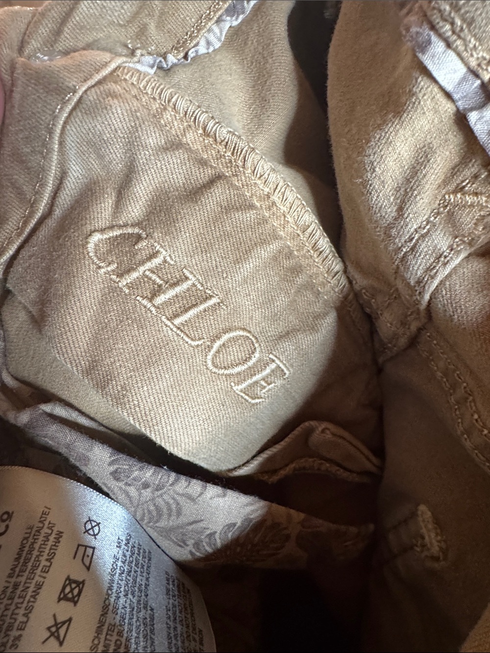 Blue Fire Co Chloe Skinny Ankle Jeans Beige Sand Storm Zip Hem Size 28 - Picture 12 of 12